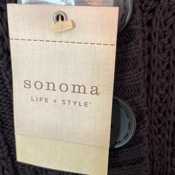 Sonoma cotton sweater black size medium with 3 buttons. NWT. - Picture 7 of 11